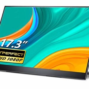UPERFECT - Monitor portatile USB C, schermo esterno 1920 x 1080 IPS Full HD portatile con tipo C/Mini HDMI/Dual Speaker per laptop, PS4, Xbox, cellulare (17.3 nero)