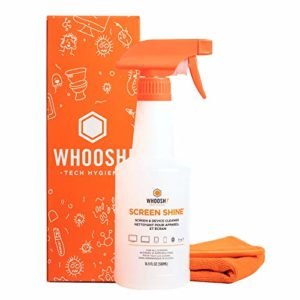 WHOOSH - Kit per la pulizia dello schermo, ideale per smartphone, iPad, occhiali, Kindle, touch screen e TV, include 1 unità da 500 ml , (35x35cm) W! Panno + (15x15cm) W! Panno