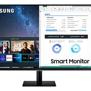Samsung Smart Monitor M7 (S32AM702), Flat 32", 3840x2160 (UHD 4K), Piattaforma Smart TV (Amazon Video, Netflix), Airplay, Mirroring, Office 365, Wireless Dex, Casse Integrate, WiFi, HDMI, USB Type C