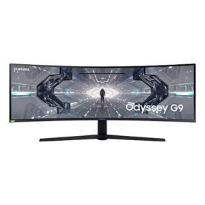 Samsung Monitor Gaming Odyssey G9 (C49G93), Curvo (1000R), 49", 5120x1440 (Dual QHD), 32:9, HDR10+, HDR1000, VA, 240 Hz, 1 ms, Freesync Pro, G-Sync, HDMI, USB 3.0, Display port, Ingresso Audio, HAS