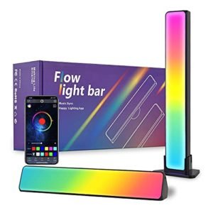 Set di 2 smart lampade, VARWANEO lampada LED RGB con 19 effetti di luce e 8 modalità musicali, lampada playstation, Bluetooth, LED light bar per PC da 27-45 pollici, TV, decorazione della stanza