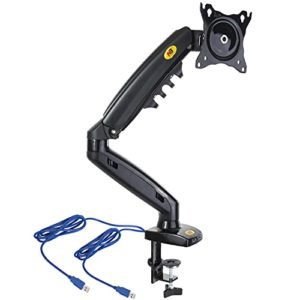 Ergosolid Supporto Professionale da scrivania, Braccio per Monitor PC, LCD e LED 43cm-69 cm/17-30, Pivot (Rotazione 360°), Certificato TÜV, Girevole, Regolabile, Nero, 17"- 30"