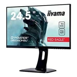 iiyama G-MASTER Red Eagle GB2560HSU-B1 62.2 cm, 24.5 Pollici, Gaming Monitor Full-HD 144Hz, HDMI, DisplayPort, USB 2.0, 1ms Tempo di Risposta, FreeSync, Regolabile in Altezza, Pivot, Nero