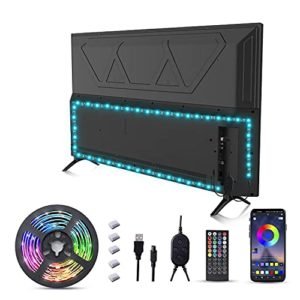 Strisce LED USB, 2M（4*1.64FT) retroilluminazione LED TV con controllo da APP striscia LED RGB per TV da 40 pollici-60 pollici, sincronizzazione con musica, Adatto a TV, PC Monitore e Camera da Letto