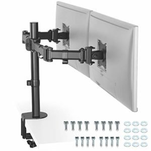 RICOO TS5811 Supporto monitor scrivania Schermo PC 15-27" pollici (38-69cm) Porta Girevole Inclinabile Staffa tavolo universale VESA 75x75 100x100