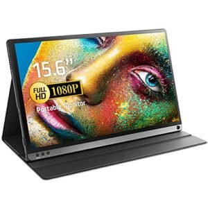 Monitor portatile 15,6" FHD HDR 1920x1080 USB C HDMI Gaming Monitor Esterno IPS Eye Care Micro USB Display per computer con Smart Cover Doppio altoparlante per PC Laptop Telefono Mac Xbox PS4