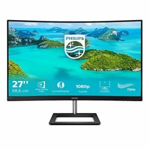 Philips Monitor Gaming 272E1CA Monitor, Adaptive Sync 75 Hz, VA LED 27", FHD, 4 ms, HDMI, Display Port, VGA, Casse Integrate, Flicker Free, Low Blue Light, VESA, Nero