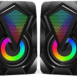 Casse PC,6W Altoparlante USB Stereo Speaker 2.0 RGB Gaming Cassa Portatile per Notebook Laptop Perfetto per School Home Party Giochi