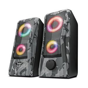 Trust GXT 606 Javv Set di altoparlanti 2.0 illuminato RGB per PC, 12 Watt, Grigio